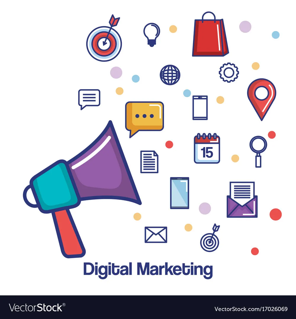 digital marketing megaphone social media vector 17026069