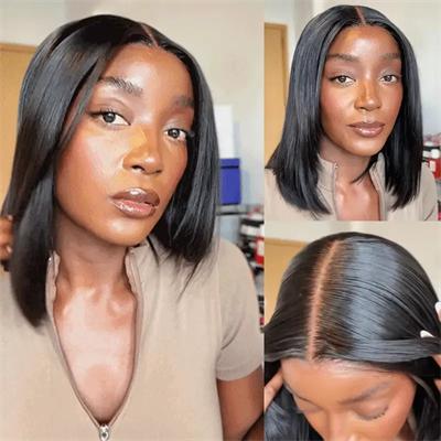Yaki Straight 9×6 T Part Layered Bob Glueless Wig